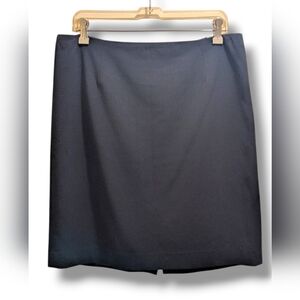 Anne Klein Work Professional Black Knee Length Skirt with Back Slit - 12